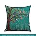laime Throw Pillow Covers Natural Pattern Decorative Pillowcases 18x18inch (4 Pieces Set) Pillow Cases Home Car Decorative Trees and Birds