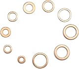 QWORK Copper Washers Kit 200 Pcs M5–M14 Assorted Flat Sealing Washers view 5
