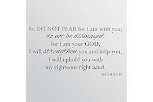 WALLPRESSIONS 43"x24" Isaiah 41:10 Do Not Fear for I Am with You, Do Not Be Dismayed, for I Am Your God Wall Decal Sticker Vinyl Saying Art Christian Scripture