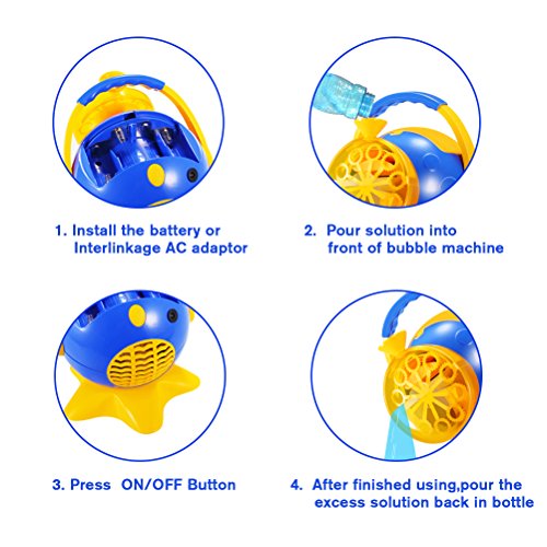 Geekper Bubble Machine, Automatic Bubble Blower Durable Bubble Maker for Kids, Over 800 Colorful Bubbles Per Minute Use - Thumbnail 2