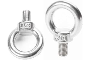 OLIREXD M10 Thread Machinery Shoulder Lifting Forged Eye Bolts (Pack of 5)