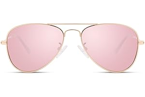 Pro Acme Polarized Kids Aviator Sunglasses, UV400 Protection Metal Frame Unbreakable for Toddlers Age 3-8