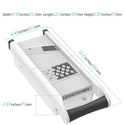 Vegetable & Fruit Grater & Julienne Slicer with 3 Stainless Steel Blades & Storage Container