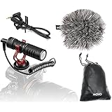 Movo VXR10 Universal Video Microphone with Shock Mount, Deadcat Windscreen, Case for iPhone/Android Smartphones, Canon EOS/Nikon DSLR Cameras and Camcorders