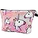 Unicorn Gifts for Girls - Unicorn Drawstring Backpack/Makeup Bag/Inspirational Necklace/Hair Ties (Pink)
