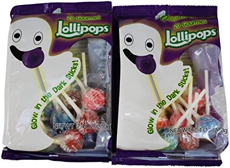 Original Gourmet Lollipops with Glow in the Dark Sticks - 2 Pack