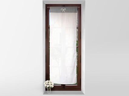 Soleil d 'Ocre 046681 Emilie Halbtransparente Bestickt Baumwolle grau 70 x 200 cm