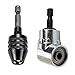 Breynet 105° Right Angle 1/4inch Drill Bit Extension Socket Screwdriver,0.3-6.5mm Keyless Drill Chuck Conversion Tool 1/4 inch Hex Shank Quick Change Adapter Converter