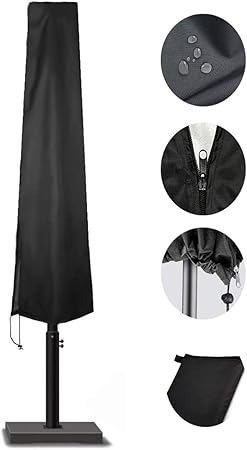 Amazon Com Pomer Offset Umbrella Cover With Zipper Water Resistant Fabric Cover For Outdoor Patio Cantilever Umbrellas Garden Outdoor