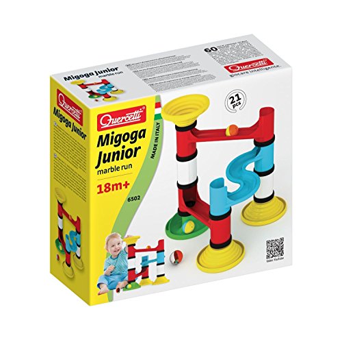 Quercetti Migoga Junior Marble Run First Ball Track Set for Ages 18 Months + (Made in Italy)