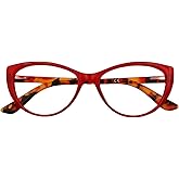 Rayzzol Classic Cateye Reading Glasses for Women – Retro Butterfly Frame, Blue Light Blocking Readers, HD Lens, Spring Hinge