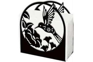 SUPERDANT Napkin Holder for Tables Hummingbird Metal Napkin Dispenser for Kitchen Vintage Flower Tabletop Tissue Stand Rustic