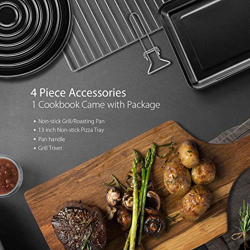Toaster Oven Willsence Convection Toaster Oven with LCD Display and Element IQ, 6 Slice Toaster Oven with 9 Pre-set Cooking Functions, Brushed Stainless Steel,1800W - Thumbnail 6