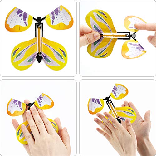 B bangcool Magic Flying Butterflies, Magical Fly Butterfly Natural Wind Up Powered Fly Up Fairy Butterflies for All Age People (20 PCS)