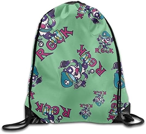 Rock Panda Unisex Sack Cinch Backpack Gym Drawstring Bags.
