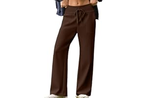 Aleumdr Lounge Pants for Women Wide Leg Sweatpants High Waisted Baggy Yoga Palazzo Flowy Pants with Pocket