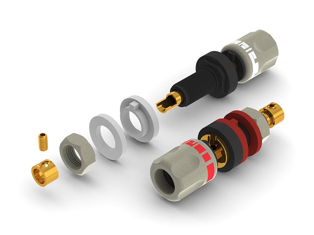 aeco Binding Post ABI-0611G, 2pcs/1set, Gold Plating, Vacuum bag