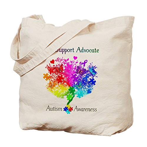 CafePress - Autism Spectrum Tree - Natural Canvas Tote Bag, Cloth Shopping Bag