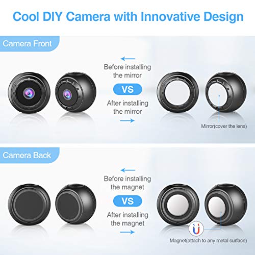Mini Spy Hidden Camera, KFF HD 1080P Portable Small Secret Covert Nanny Cam with Night Vision and Motion Detection, Ultra Tiny Wireless Security Surveillance Camera for Indoor/Outdoor - Thumbnail 2