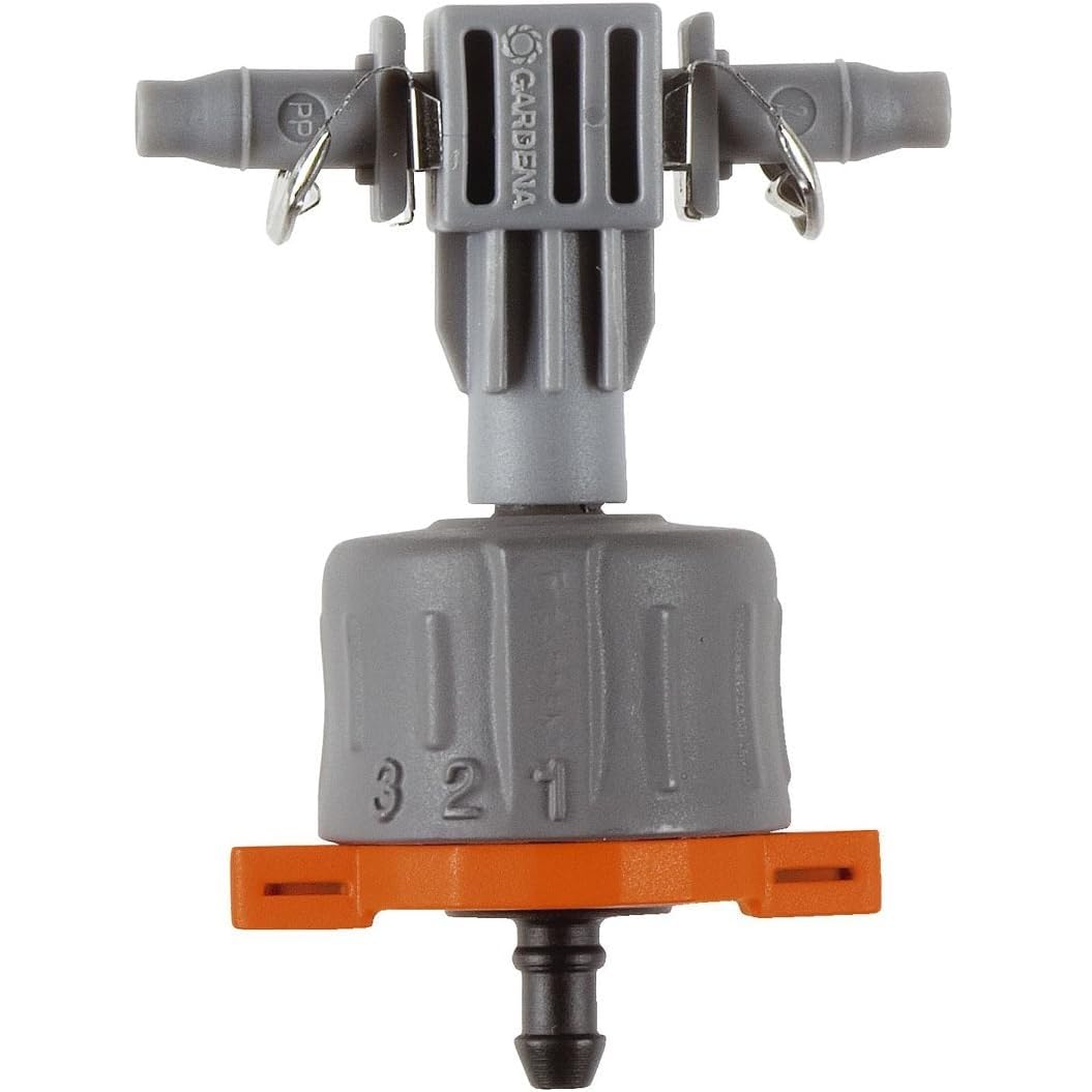 GARDENA Micro-Drip System Adjustable Inline Drip Head: Pressure-equalizing drip head for plant troughs with different water requirements (8317-20)