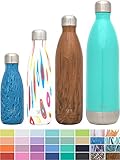 Simple Modern 17 Ounce Wave Water Bottle - Vacuum Insulated Double Walled Keeps Cold & Hot 18/8 Stainless Steel Hydro Swell Leak Proof Flask - Concept Collection - Fiesta