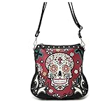 Sugar Skull Purse Cross Body Bag with Concealed Carry Pocket