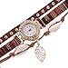 CdyBox Women's 6 Pack Inlay Diamond Wrist Watches Wrap Around Bracelet Analog Quartz Dress Wrist Watches Gifts