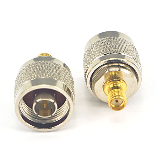 BOOBRIE N Male to SMA Female RF Connector Coax Adapter N to SMA Coax Jack Connector Pack of 2
