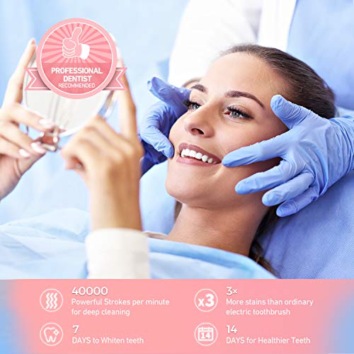 ATMOKO Electric Toothbrush with 8 Duponts Brush Heads, 5 Modes, 4 Hour