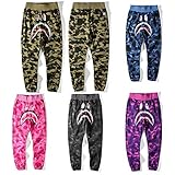 Mens Sports Casual Sweat Pants Trousers Bape A Bathing Ape Shark Head Jaw Shorts