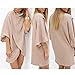 Women Stylish Knitted Sweater Batwing Sleeve Turtleneck Cardigan Irregular Top (XL)