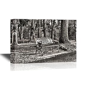 Chair in Park in Black and White