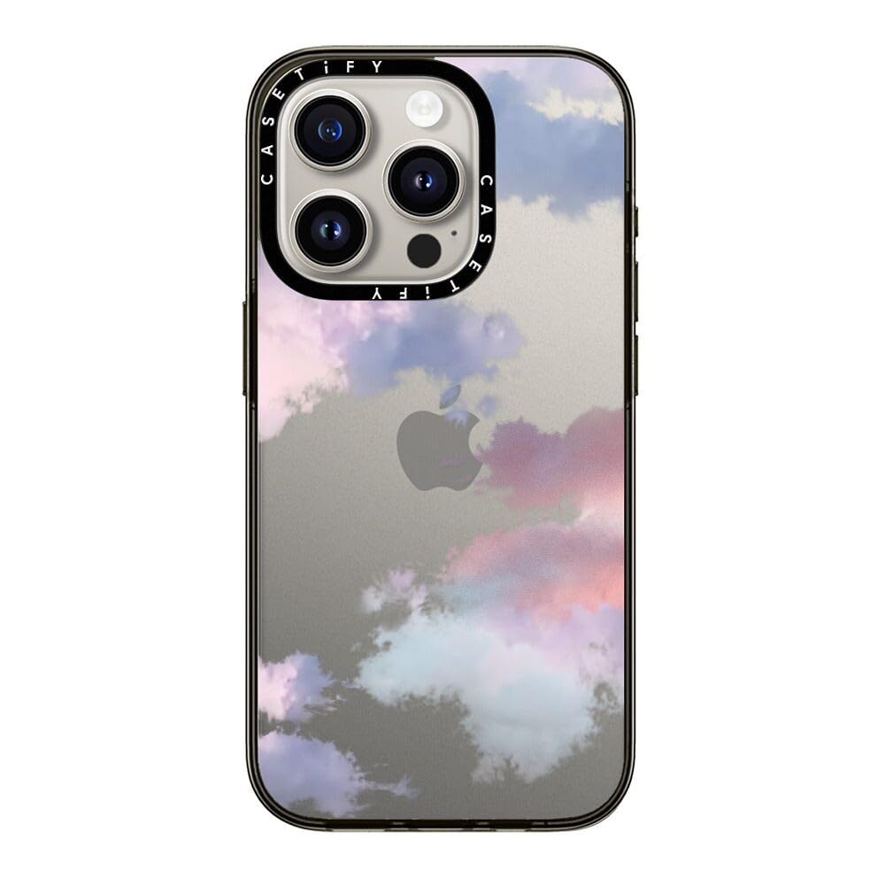 CASETiFY Compact Case for iPhone 15 Pro [2X Military Grade Drop Tested / 4ft Drop Protection] - Clouds - Clear Black — image 1