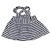 Gotd Baby Girls Sunsuit Outfit Stripe Backless Dress + Brief Infant Clothes (9Months, Navy)