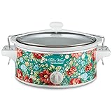 The Pioneer Woman Slow Cooker 6 Quart Portable Crock Pot Flea Market (6 Quart Pattern Vintage Floral)