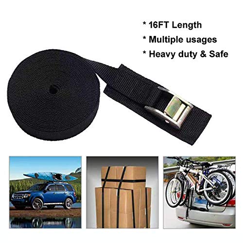 Ayaport Lashing Straps 16 Feet Heavy Duty Cam Buckle Kayak Tie Downs