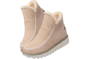 Women Winter Boots Waterproof, Slip On Ankle Boots with Soft Lining, Non Slip Sole, Cushioned Support, Casual Outdoor Shoes f