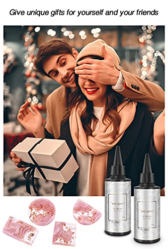 UV Resin, 2PCS Crystal Clear Ultraviolet Curing Epoxy Resin for DIY Jewelry, Craft Decoration,Handmade Jewelry,Casting and Coating,Cure with UV Lamp or Solar, Non-Toxic/Hard Type /(Upgrade)