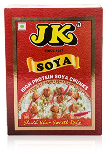 Jk Indian Spices/Masala Soya Chunks (Textured Vegetable High Protein Chunks, Nutrela) (Box) 7.05 Oz / 200G