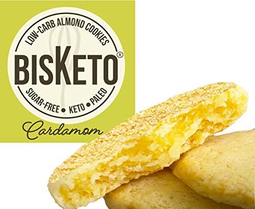 Low Carb Cookies BisKeto - Keto Snacks, 1g Net Carb, Sugar Free & Gluten Free - Box with 12 Cookies (Cardamom)