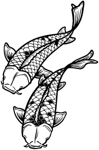 YINGKAI Koi Fish Asian Japanese Animal Wall Sticker Living Room Vinyl Wall Decal Sticker for Home Window Decoration