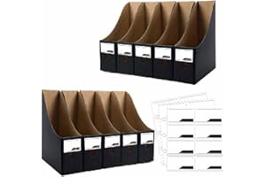 ANSSDO 24 Pack Black Cardboard Magazine Holder Premium Magazine File Holder Magazine Organizer, Magazine Storage Box, Large Volume Magazine File Organizer as Book Bins or Folder Holder for Desk