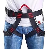 Climbing Harness, Oumers Safe Seat Belts For Mountaineering Outward Band Fire Rescue Working on the Higher Level Caving Rock Climbing Rappelling Equip, Women Man Child Half Body Guide Harness