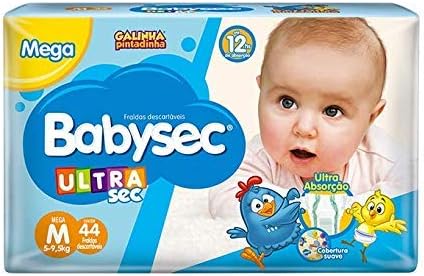 Fralda Babysec UltraSec M - Galinha Pintadinha 44 Unidades