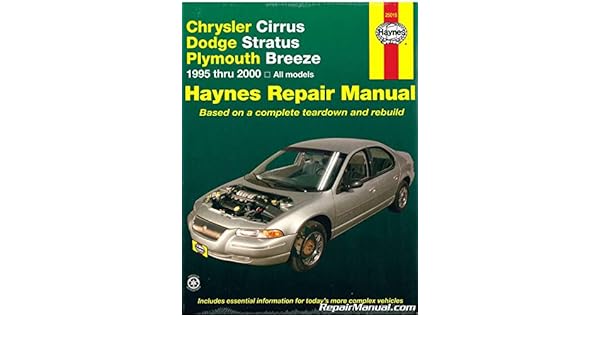Chrysler Cirrus Plymouth Breeze Repair Manual 1995 2000 Dodge Stratus Service Repair Manuals Vehicle Parts Accessories