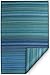 Fab Habitat Outdoor Rug - Waterproof, Fade Resistant, Crease-Free - Premium Recycled Plastic - Striped - Large Patio, Deck, Sunroom, Camping, RV - Cancun - Turquoise & Moss Green - 6 x 9 ft