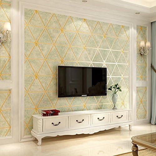 Wapel Simple Soft Suede Wallpaper Embossed 3D Jane Bedroom Living Room Background Wallpaper Vintage Green