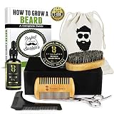 7 in 1 Beard Grooming Kit-Contains Unscented Beard Oil, Beard Balm, Beard Brush, Beard Comb, Beard Scissors, Storage Bag-Perfect Gift for Men