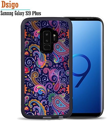 For Samsung S9 Plus Case, Dsigo TPU Black Full Cover Protective Samsung Galaxy S9 Plus 6.2" (2018 Released) - Paisley Retro Vintage Aztec