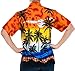 LA LEELA Hawaiian Shirt Blouses Button Up Women Beach Wear Short Sleeves Swimsuit Red